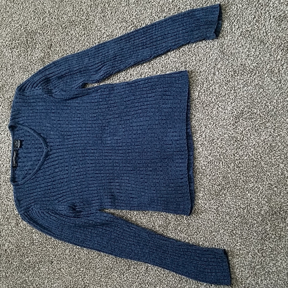Blue Ribbed Sweater